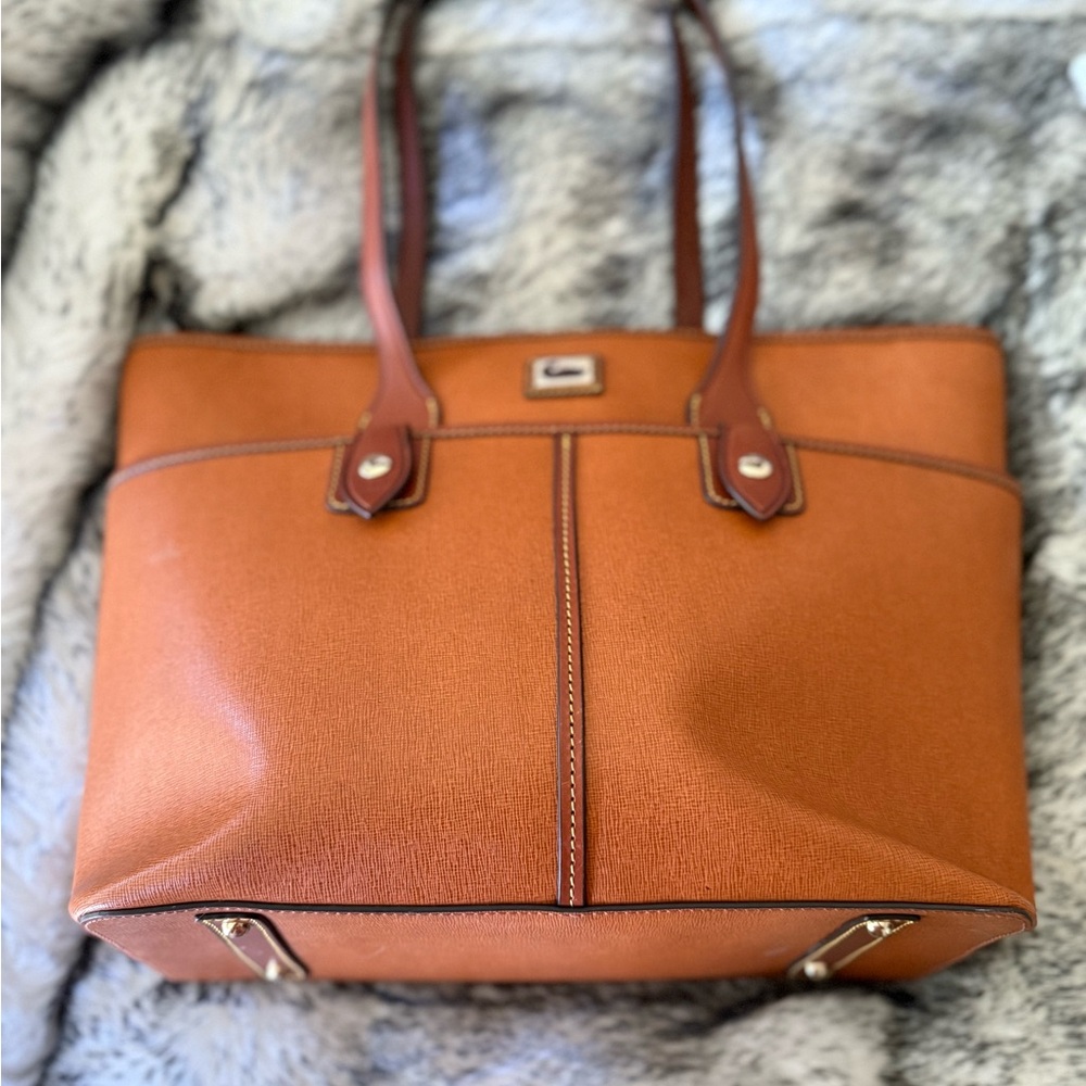 Dooney & Bourke Tan Leather Tote with Double Handles